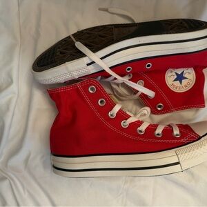 Converse Red High-Top Sneakers with White Accents